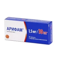 АРИФАМ 1,5 МГ/10 МГ таблетки з модифікованим вивільненням по 1,5 мг/10 мг №30