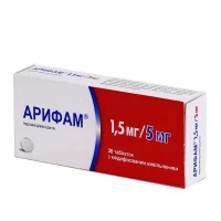 АРИФАМ 1,5 МГ/5 МГ таблетки з модифікованим вивільненням по 1,5 мг/5 мг №30