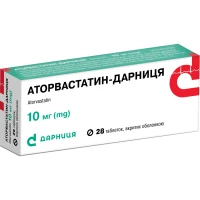 АТОРВАСТАТИН-Дарниця таблетки по 10мг №28