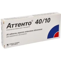 АТТЕНТО 40/10 таблетки вкриті плівковою оболонкою по 40 мг/10 мг №28