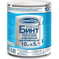 Бинт эластичный ленточный Белоснежка медицинский, средней растяжимости 10смх5м