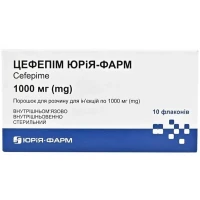 ЦЕФЕПІМ Юрія-Фарм порошок для ін'єкцій по 1000мг №10