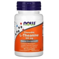 Дієтична добавка NOW (НАУ) L-Теанін таблетки жувальні по 100мг №90
