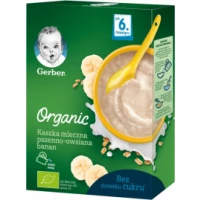 Дитяча каша Gerber (Гербер) Organic суха молочна швидкорозчинна органічна Пшенично-вівсяна з бананом з 6 місяців 240 г