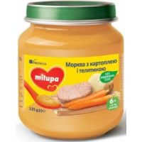 Дитяче пюре овочево-м'ясне Milupa (Мілупа) Морква з картоплею і телятиною для дітей від 6 місяців 125 г