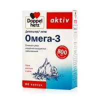 Вітаміни DOPPELHERZ (ДОППЕЛЬГЕРЦ) Aktiv Омега-3 капсули по 800 мг №80 (20х4)