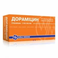 Дораміцин таблетки, в плівковій оболонці по 3 млн МО №10 (5х2)