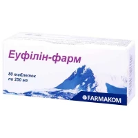 Еуфілін-Фарм таблетки по 0,25 г №80
