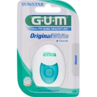Зубна нитка GUM (Гам) Original White Floss вощена з фторидом 30м