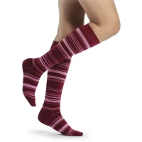 Гольфы компрессионные Sigvaris (Сигварис) Women Mini-Stripe тип B винный закрытый мисок (308125)