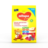Каша Мілупа молочна рисова з лісовими ягодами 6+міс. 210г