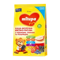 Каша молочна Milupa (Мілупа) вівсяно-рисова з чорницею, ожиною, полуницею 6+міс. 210г