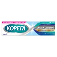 Крем для фиксации зубных протезов Корега Экстра сильный безвкусно 40г