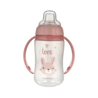 Кружка тренировочная Canpol (Кенпол) Cute Animals с силиконовым носиком розовая 320мл (56/512_pin2)
