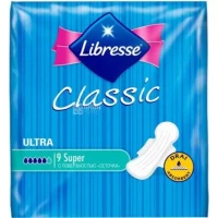 Прокладки гігієнічні Libresse (Лібрес) класік ультра драй супер №9