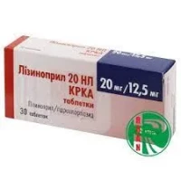 ЛІЗИНОПРИЛ-Н таблетки по 20мг/12,5мг №30