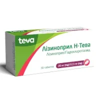 ЛІЗИНОПРИЛ Н-Тева таблетки по 20мг/12,5мг №30