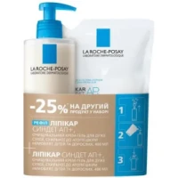 Набір La Roche-Posay (Ля Рош-Позе) Lipikar Syndet AP+ : Крем-гель очищуючий для сухої, схильної до атопії шкіри 400мл + рефіл 400мл
