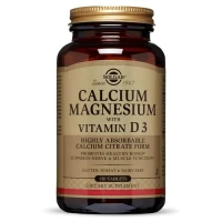 Дієтична добавка Solgar (Солгар) Calcium Magnesium with Vitamin D3 для зміцнення кісток таблетки №150