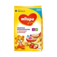 Молочная каша Milupa (Милупа) Мультизлаковая с клубникой и бананом 7+мес.210г