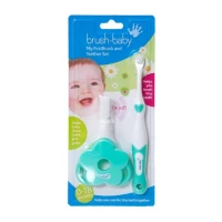 Набір Brush-Baby (Браш-Бейбі) Firsh Brush&Teether Set: Зубна щітка та гризунець 0-18міс.