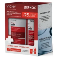 Набор дерматологический Vichy (Веши) Dercos Energy+: Шампунь для борьбы с выпадением волос 390мл + Рефил 390мл
