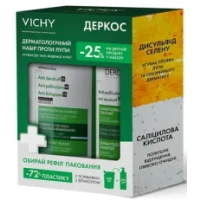 Набор дерматологический Vichy (Веши) Dercos Anti-Dandruff: Шампунь против перхоти для нормальных жирных волос 390мл + Рефил 390мл