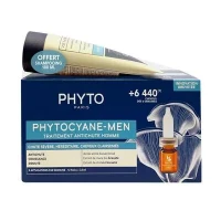 Набор Phyto (Фито) Phytocyane Men Anti-Hair Loss Treatment Set для мужчин против хронического выпадения волос (ампулы 12*3,5мл + шампунь 100мл)