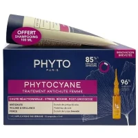 Набір Phyto (Фіто) Phytocyane Reactional Hair Loss Treatment For Women Set проти випадання волосся у жінок (ампули 12*5мл + шампунь 100мл)