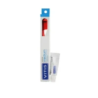 Набір Vitis (Вітіс) Medium: Зубна щітка червона + Паста 15мл
