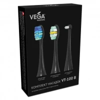 Насадки Vega (Вега) VT-100 B до звукової зубної щітки VT-800 B (чорні)
