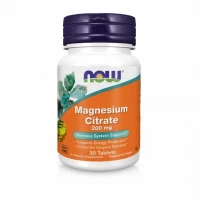 Витамины NOW (НАУ) Magnesium Citrate Мінералы для поддержки нервной системы таблетки по 200мг №30