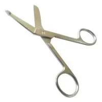 Ножиці по Lister для розрізання пов'язки з гудзиком зігнуті 11см (Н-14-2)