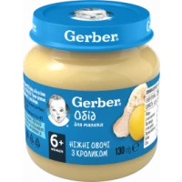 Овоще-мясное пюре Gerber (Гербер) Нежные овощи с кроликом с 6 месяцев 130 г