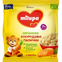 Палички Milupa (Мілупа) органічні кукурудзяні з морквою 7+міс.20г