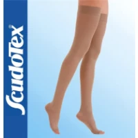 Чулки компрессионные Scudotex с резинкой силиконовая основа К2 микрофибра без миска р.6 черные Nero (441)