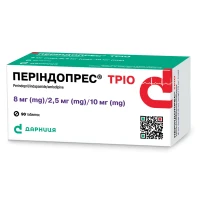 ПЕРИНДОПРЕСС Трио таблетки по 8мг/2,5мг/10мг №90