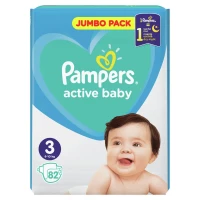 Підгузники дитячі Pampers (Памперс) Active Baby розмір 3, 6-10 кг, 82 штуки