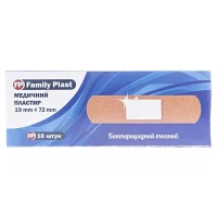 Пластир бактерицидний FP Family Plast 19x72мм тканинний №10