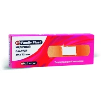 Пластир медичний FP Family Plast 19x72мм нетканний №10