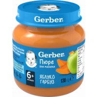 Плодово-овощное пюре Gerber (Гербер) Яблоко и тыква с 6 месяцев 130 г