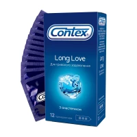 Презервативи латексні Contex Long Love з анестетиком, 12 штук