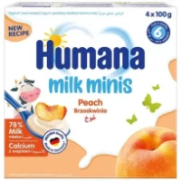 Продукт кисломолочний Humana (Хумана) з персиком для дітей з 6 міс. 4х100г