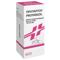 ПРОТАРГОЛ краплі вушні/назальні 0,5% по 10мл у флаконі