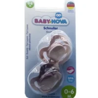 Пустушка Baby-Nova (Бебі-Нова) кругла силіконова мале кільце №2 дівчинка