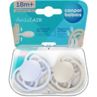 Пустушка Canpol (Кенпол) Dental Air силіконова симетрична 18+ міс. блакитна №2 (23/227_blu)