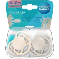 Пустышка Canpol (Кенпол) Dental Air силиконовая симметричная 6-18мес. бежевая №2 (23/229_cre)