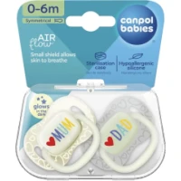 Пустышка Canpol (Кенпол) Love Mum&Dad силиконовая симметричная 0-6мес. №2 (34/939)