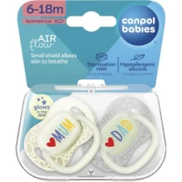 Пустышка Canpol (Кенпол) Love Mum&Dad силиконовая симметричная 6-18мес. №2 (34/940)