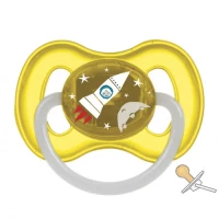Пустышка латексная Canpol (Канпол) Babies Space круглая, 0-6 месяцев, 1 штука (23/221_yel)